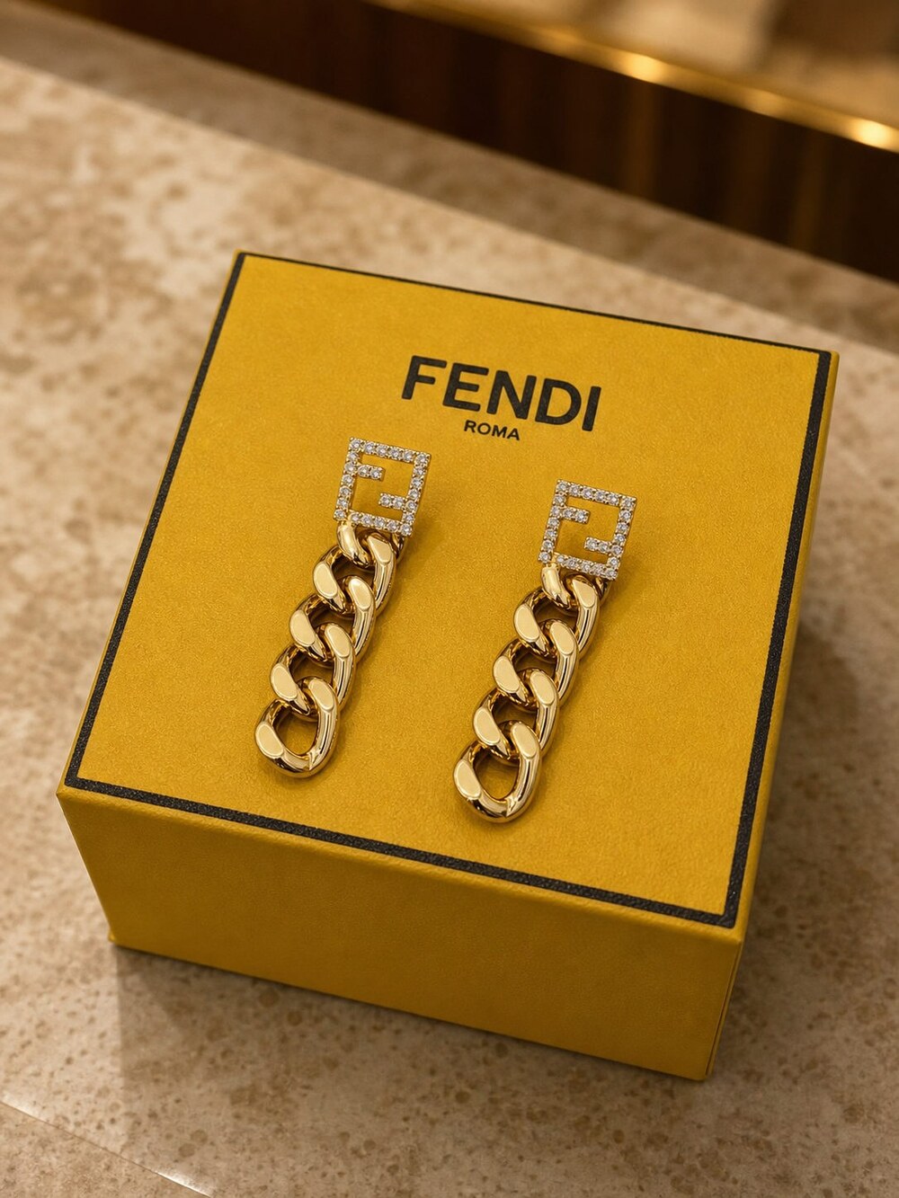 Fendi Modern Designer Earrings Style 4 | New with Box - Picture 7 of 9